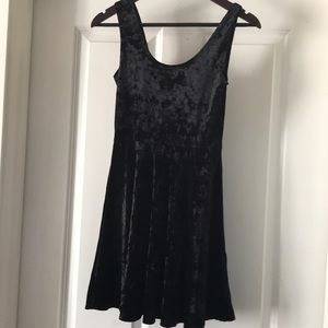 Forever 21 Black Velvet Mini Dress